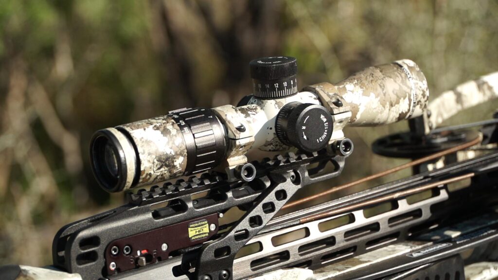 Close up of Scope on the Stealth 450 crossbow 