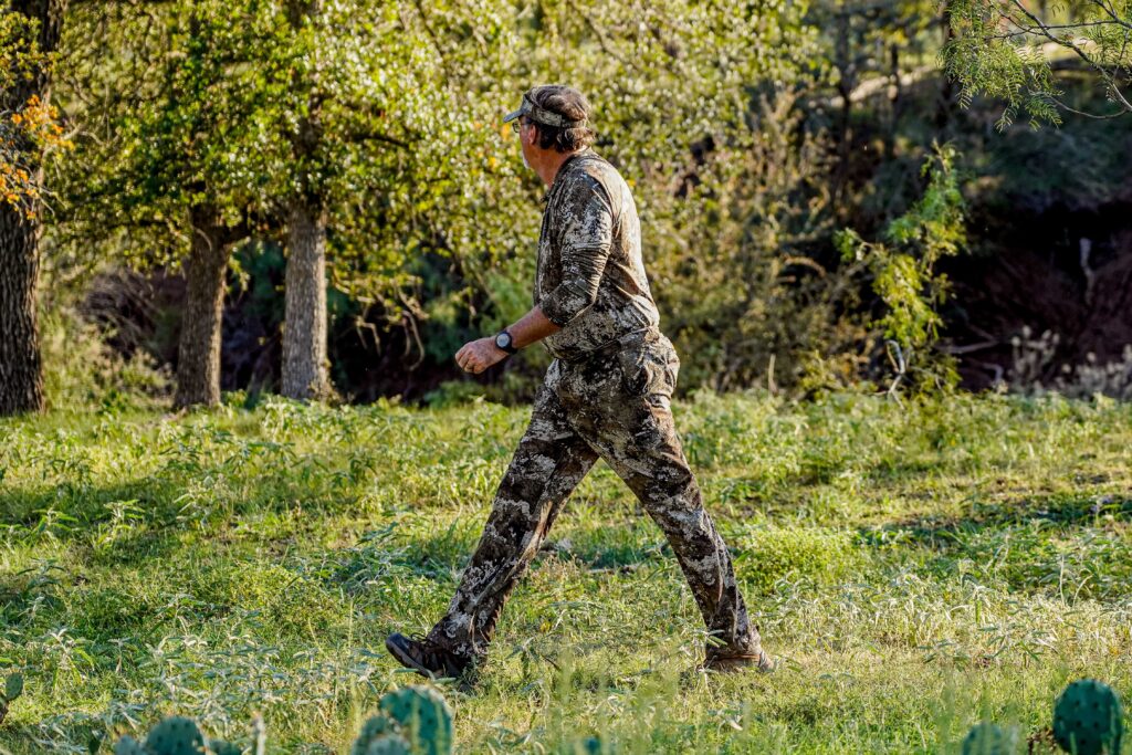 hunter walking during hunting season